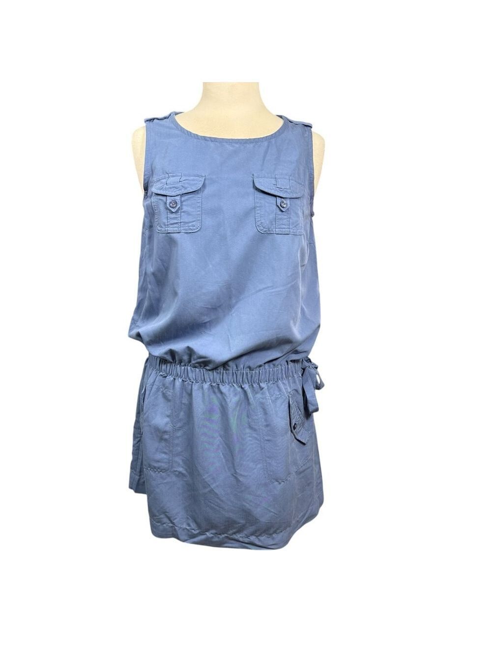 Tommy Hilfiger Sleeveless Utility Dress Blue Size Medium